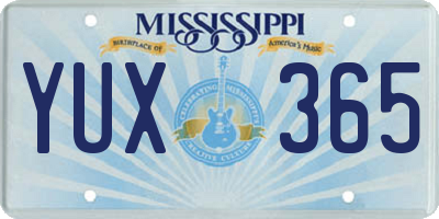 MS license plate YUX365