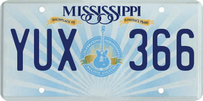 MS license plate YUX366