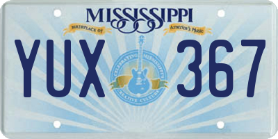 MS license plate YUX367