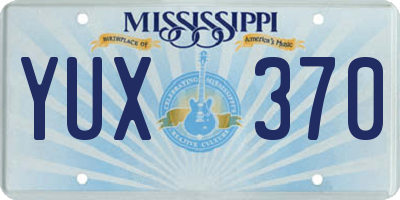 MS license plate YUX370