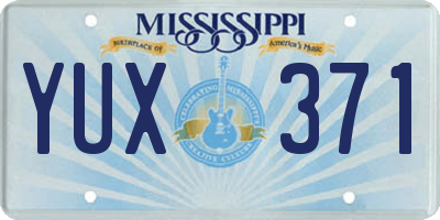 MS license plate YUX371