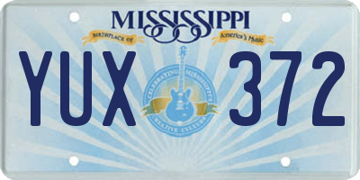MS license plate YUX372