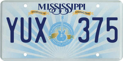 MS license plate YUX375