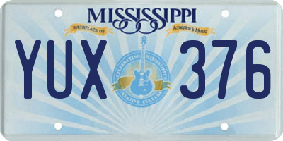 MS license plate YUX376