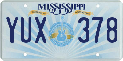 MS license plate YUX378