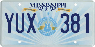 MS license plate YUX381