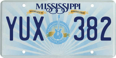 MS license plate YUX382