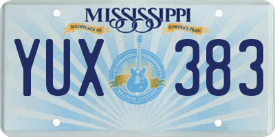 MS license plate YUX383