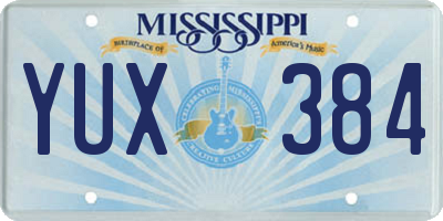 MS license plate YUX384