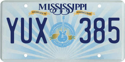 MS license plate YUX385