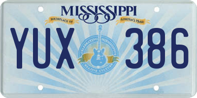 MS license plate YUX386