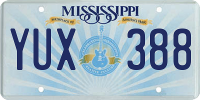 MS license plate YUX388