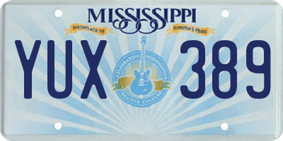MS license plate YUX389