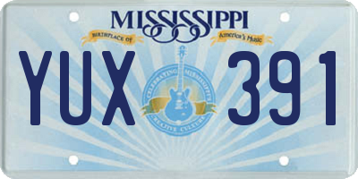 MS license plate YUX391