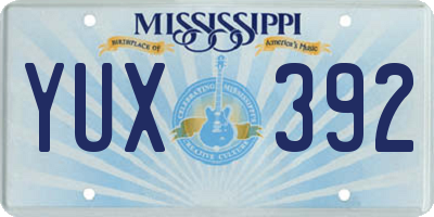 MS license plate YUX392