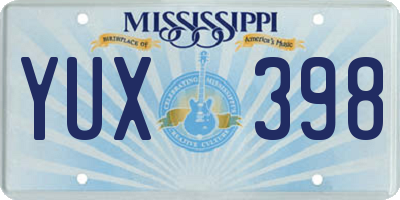 MS license plate YUX398
