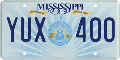 MS license plate YUX400