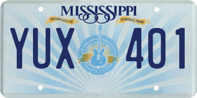 MS license plate YUX401