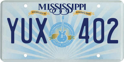 MS license plate YUX402