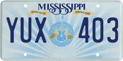 MS license plate YUX403