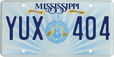 MS license plate YUX404