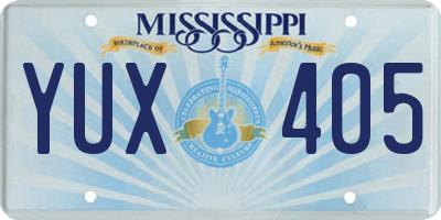 MS license plate YUX405