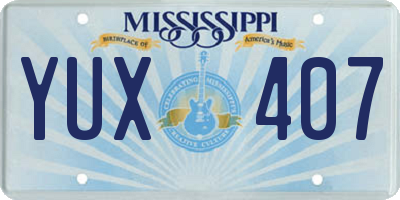 MS license plate YUX407