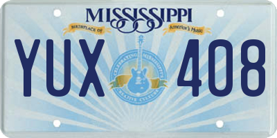 MS license plate YUX408
