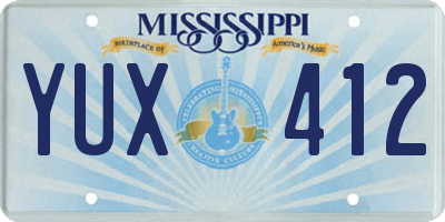 MS license plate YUX412