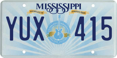 MS license plate YUX415