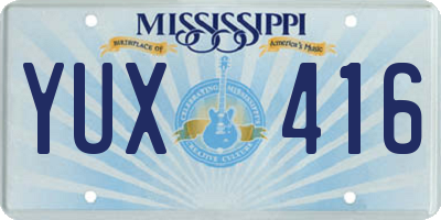 MS license plate YUX416