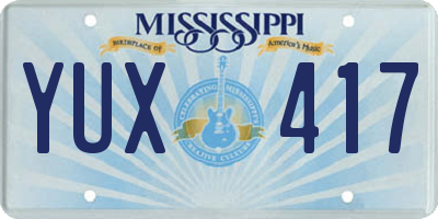 MS license plate YUX417