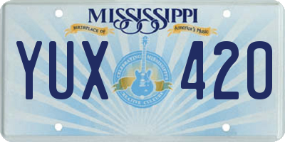 MS license plate YUX420