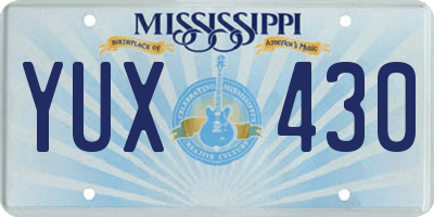 MS license plate YUX430
