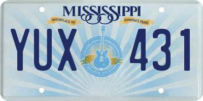 MS license plate YUX431
