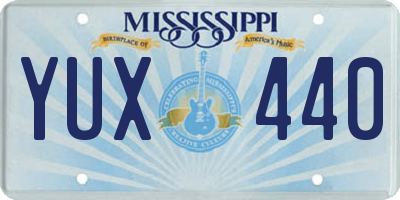MS license plate YUX440