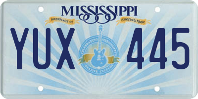 MS license plate YUX445