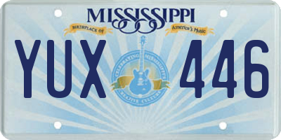 MS license plate YUX446