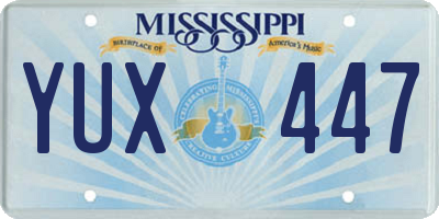 MS license plate YUX447