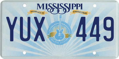 MS license plate YUX449