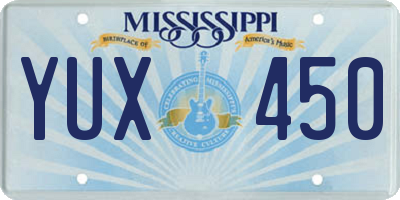 MS license plate YUX450
