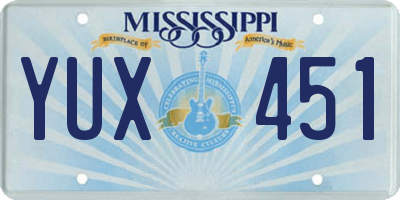 MS license plate YUX451