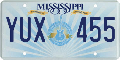 MS license plate YUX455