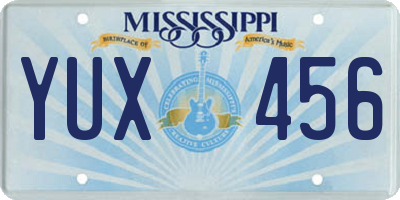 MS license plate YUX456