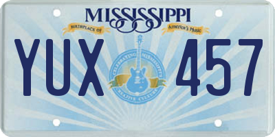 MS license plate YUX457