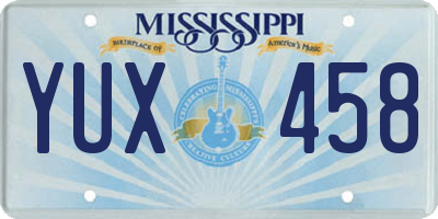 MS license plate YUX458