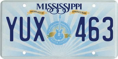 MS license plate YUX463