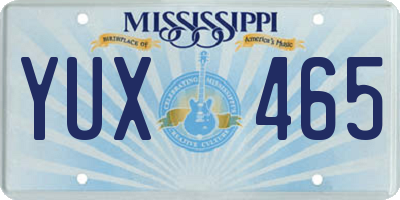 MS license plate YUX465