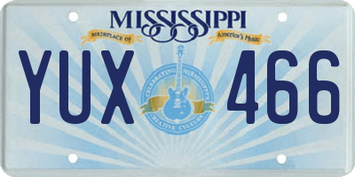 MS license plate YUX466