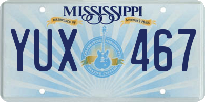 MS license plate YUX467